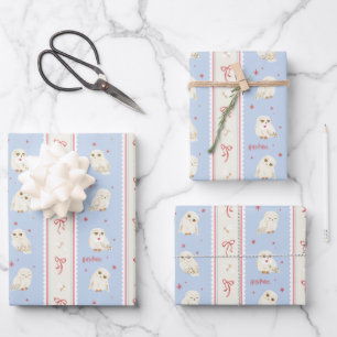 Hedwig-Eulenpost-Streifenmuster Geschenkpapier Set