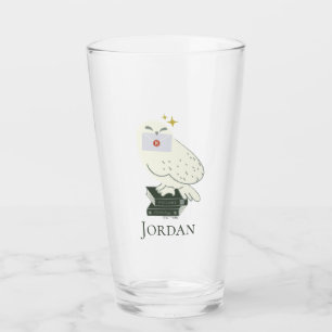 Hedwig mit Brief Skurrile Zeichnung Glas