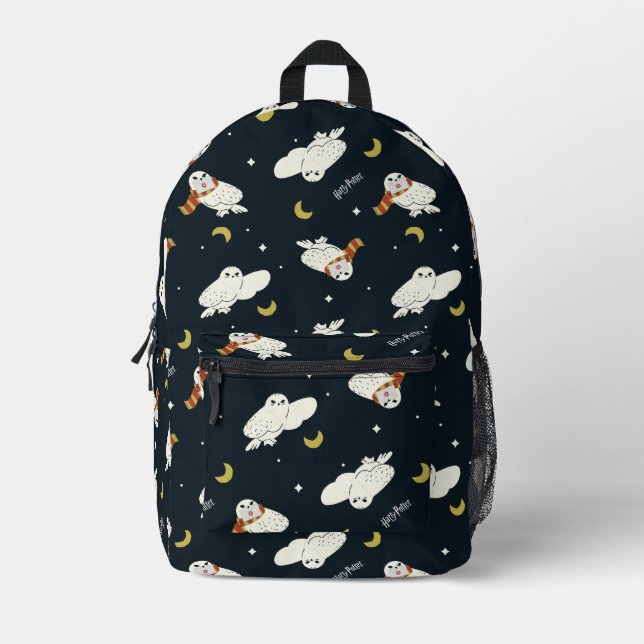 Hedwig Nighttime Moonlight Pattern Bedruckter Rucksack (Vorderseite)