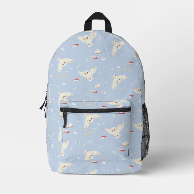 Hedwig Owl Post Letters and Books Pattern Bedruckter Rucksack (Vorderseite)