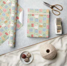 Hedwig-Post-Blockbuchstaben-Muster Geschenkpapier