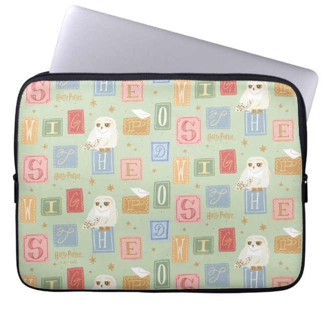 Hedwig-Post-Blockbuchstaben-Muster Laptopschutzhülle (Vorderseite)