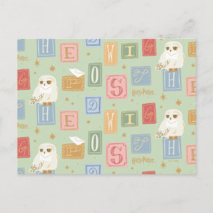 Hedwig-Post-Blockbuchstaben-Muster Postkarte