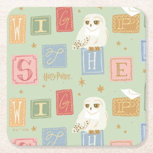 Hedwig-Post-Blockbuchstaben-Muster Rechteckiger Pappuntersetzer