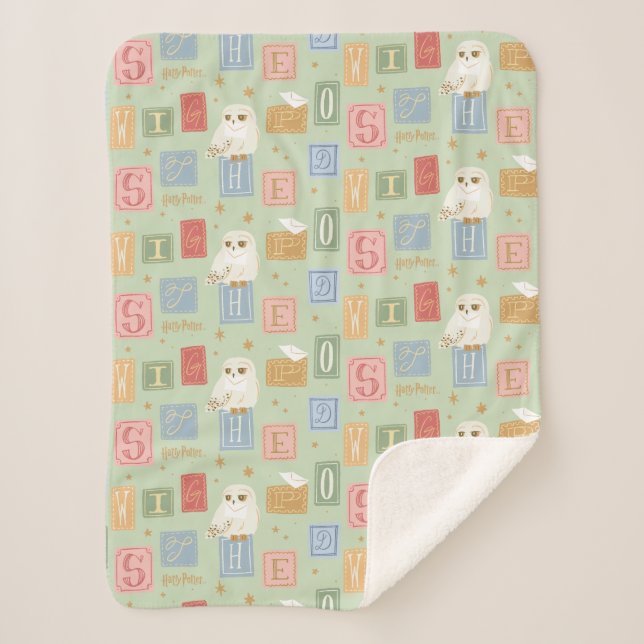 Hedwig-Post-Blockbuchstaben-Muster Sherpadecke (Vorderseite)