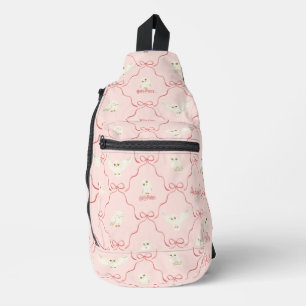 Hedwig-Rosa-Schleifen-Muster Crossbody Bag
