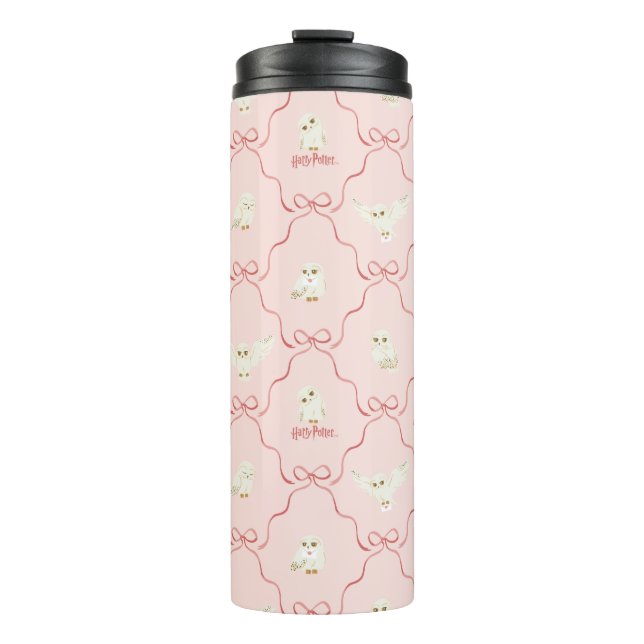 Hedwig-Rosa-Schleifen-Muster Thermosbecher (Vorderseite)