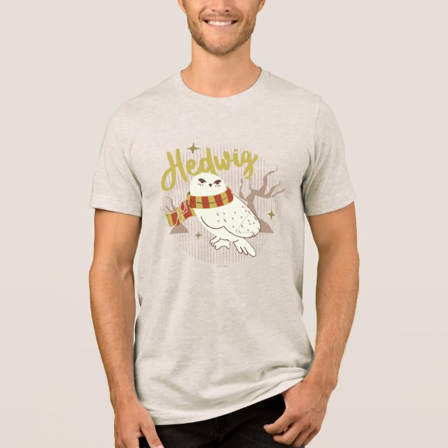 Hedwig Whimsical Wald Zeichnung Tri-Blend Shirt (Vorderseite)