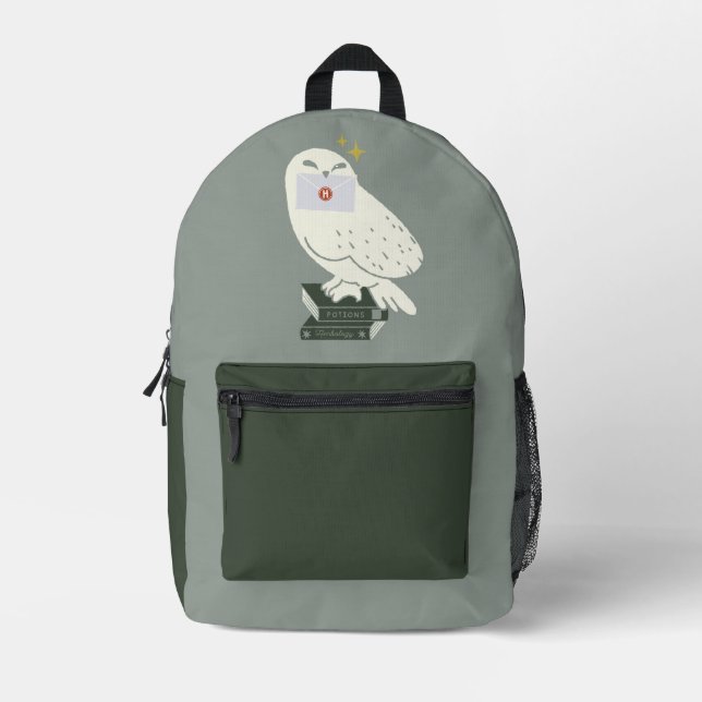 Hedwig With Letter Whimsical Drawing Bedruckter Rucksack (Vorderseite)