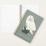 Hedwig With Letter Whimsical Drawing Planer<br><div class="desc">Deliver a little magic with this charming Hedwig illustration inspired by the wizarding world. Perched atop a stack of spellbinding textbooks labeled Potions and Herbology, Hedwig proudly holds a sealed Hogwarts™ letter. The soft, minimalist style and muted tones give this design a cozy, storybook feel, while subtle sparkling accents add...</div>