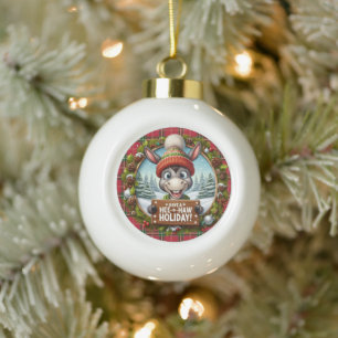 Hee-Haw Holiday!" - Frohe Weihnachten im Donkey Keramik Kugel-Ornament