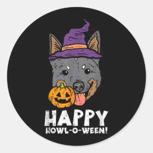 Heeler Hexe Happy Howl O Ween Kürbis Halloween Runder Aufkleber