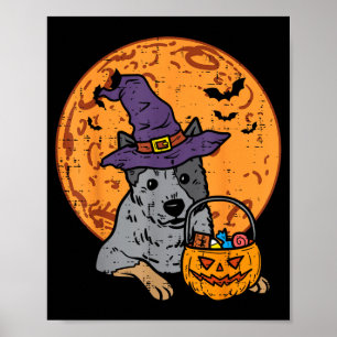Heeler Hexenhut Mond Jack O Lantern Halloween Poster
