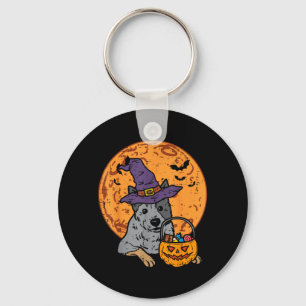 Heeler Hexenhut Mond Jack O Lantern Halloween Schlüsselanhänger