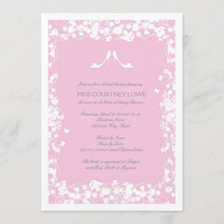 Heels Bridal Dusche Einladung in hellrosa