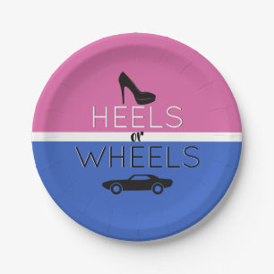 Heels oder Räder{Auto} Black Pink Blue Gender Rev Pappteller