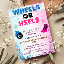 Heels oder Räder Geschlecht offenbaren Einladungen