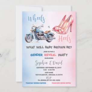 Heels oder Räder Geschlechtsspezifisches Party Einladung