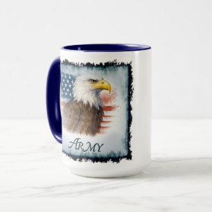 Heer Amerikanische Flagge & Adler Tasse