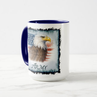 Heer Amerikanische Flagge & Adler Tasse