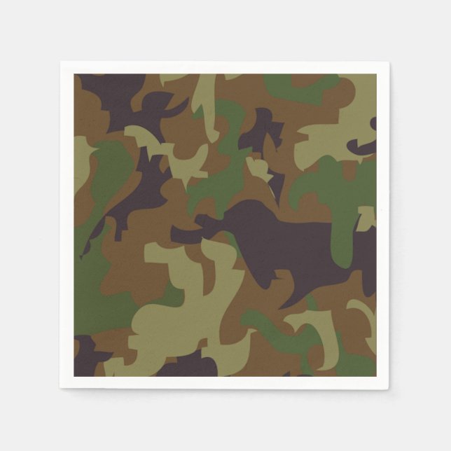 Heer Green Camouflage Paper Napkins Serviette (Vorderseite)