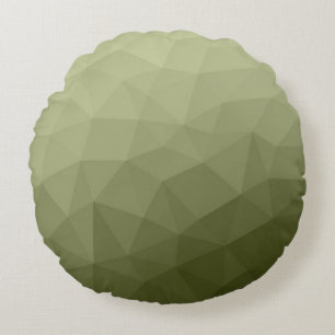 Heeres hellgrüner Farbverlauf geometrisches Masche Rundes Kissen