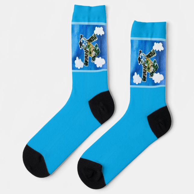 Heeresdüsenflugzeug "Kunst von Kindern" Socken (Linkes Detail)