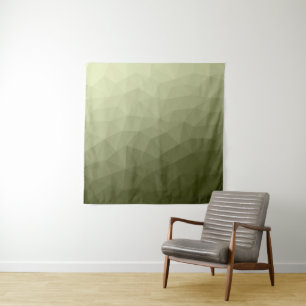 Heeresgrün-Verlaufs-Geometrie-Netzmuster Wandteppich
