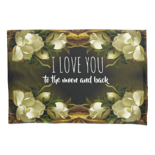 Hefe Magnolia Blume I Liebe Sie Pillowcase Kissenbezug