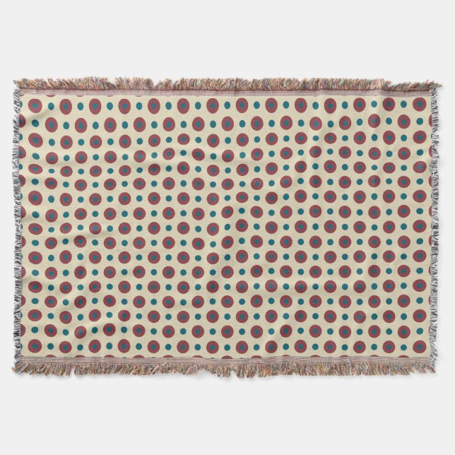Heffalumps Jumbo Red Blue Polka Dots Throw Blanket Decke (Vorderseite)