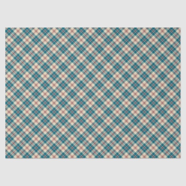 Heffalumps Navy Blue, Red Beige Kariertes Tissue P Seidenpapier (Vorderseite)