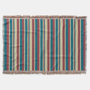 Heffalumps Rot Blau Beige Streifen Wurfdecke Decke