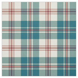 Heffalumps Rot, tief Blau, beige kariertes Muster Stoff