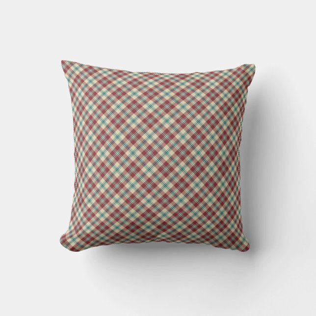 Heffalums Rouge, Bleu, Coussin Plaid Beige, Coussi (Recto)