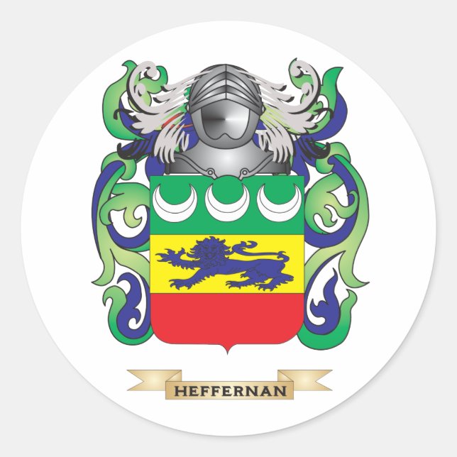 Heffernan Coat of Arms (Familienwappen) Runder Aufkleber (Vorderseite)