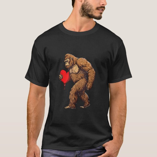 Heft Bigfoot Sasquatch Valentine s Day V Day T-Shirt (Vorderseite)