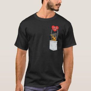 Heft Dackel Pocket Valentinstag Niedlich Hund Pup T-Shirt