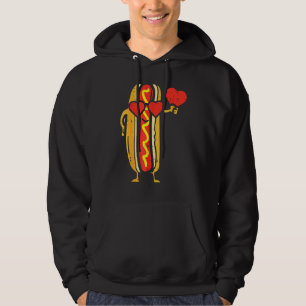 Heft Hot Dog Niedliche Wurst Bun Valentinstag Nahr Hoodie
