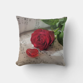 Heft Music Rose Heart Kissen