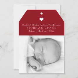 Heft New Baby Red Personalisiert Foto Template Ankündigung