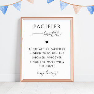 Heft Script Schnuller Hunt Baby Shower Spielzeiche Poster