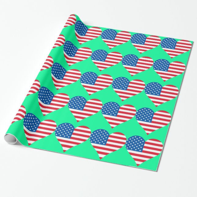 Heft USA Flag Blue Wrapping Paper Geschenkpapier (Ungerollt)