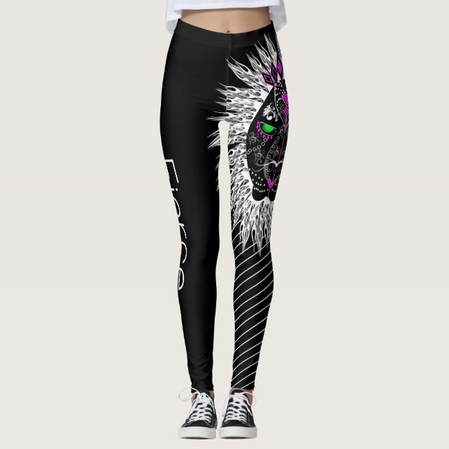 Heftig Löwe der LöweLeggins abgeschieden auf Leggings (Vorderseite)