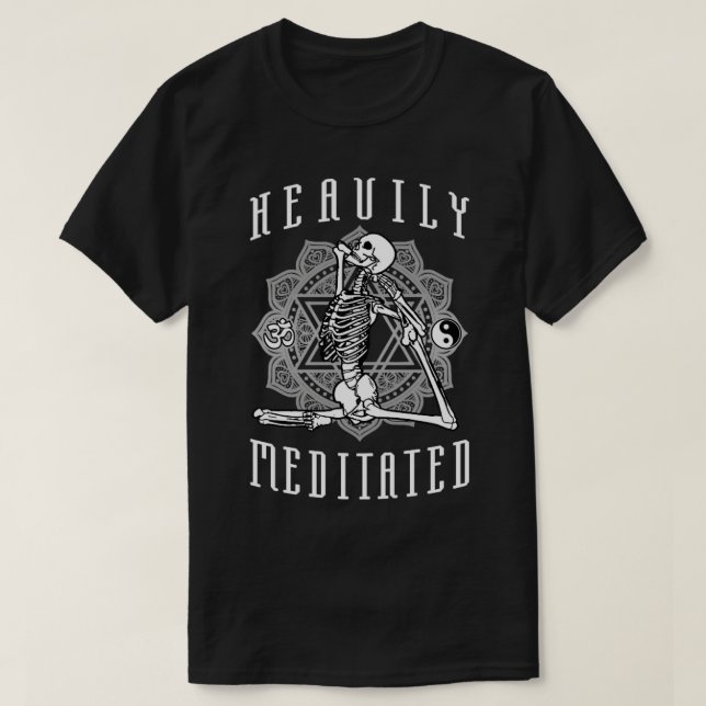 Heftig meditierte Yoga Meerjungfrau Pose Skeleton  T-Shirt (Design vorne)