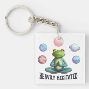 Heftig Meditierter Frog Yoga Playful Zen Schlüsselanhänger