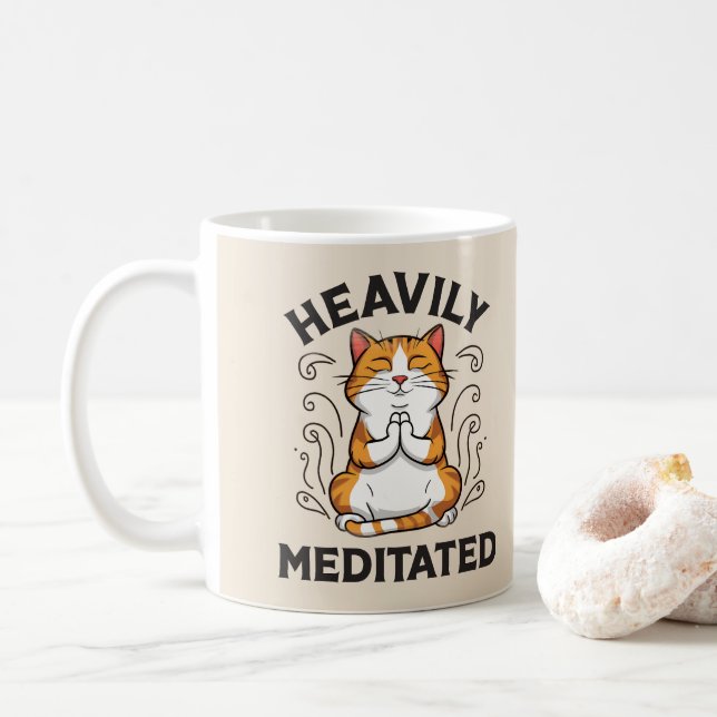 Heftig meditierter Funny Yoga Kaffeetasse (Mit Donut)