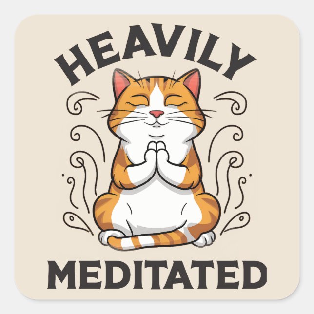 Heftig meditierter Funny Yoga Quadratischer Aufkleber (Vorderseite)
