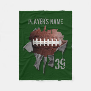 Heftige Fußball-personalisierte schwarze Fleecedecke