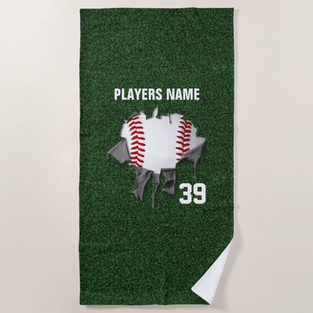 Heftiger Baseball Strandtuch (Vorderseite)