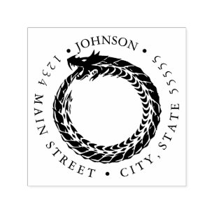 Heftiger Ouroboros Silhouette-Rückkehr-Aufkleber Permastempel